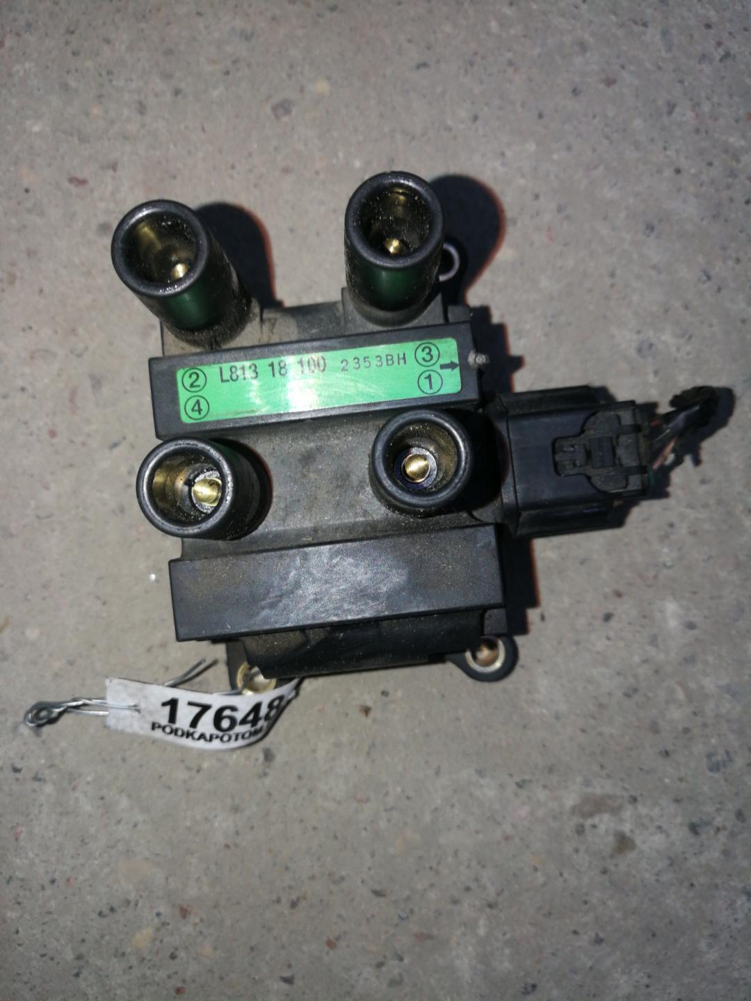 катушка зажигания Mazda MPV LW 2002, 2.3 л., L3, бензин, АКПП, черный, минивэн, правый руль, L81318100 - фото №1