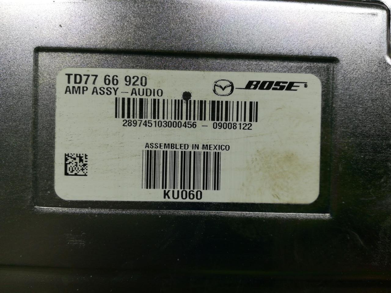 усилитель музыкальный Mazda CX-9 1 поколение TB 2009, 3.7 л., CA, бензин, АКПП, белый, внедорожник 5 дв., полный привод, правый руль, TD7766920 - фото №1