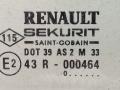 стекло двери передней правой Renault Laguna 1 поколение [рестайлинг] B568 2000, 1.6 л., i, K4M 720, бензин, 5МКПП, серый, хетчбэк 5 дв., 7701467577 - фото №2