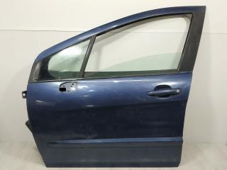 дверь передняя левая Peugeot 308 1 T7 2007, 1.6 л., HDi, 9HZ (DV6TED4), дизель, 5МКПП, синий, хетчбэк 5 дв., передний привод, 9002AW