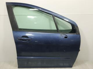 дверь передняя правая Peugeot 308 1 T7 2007, 1.6 л., HDi, 9HZ (DV6TED4), дизель, 5МКПП, синий, хетчбэк 5 дв., передний привод, 9004CC