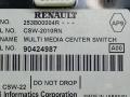 джойстик управления мультимедиа Renault Laguna 3 поколение BT0A 2009, 1.5 л., DCi, K9K 780, дизель, 6МКПП, серый, передний привод, 253B00004R, 90424987, CSW-2010RN - фото №4