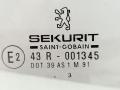 стекло двери задней правой Peugeot 607 1 поколение 9D 2003, 2.2 л., HDi, 4HX (DW12TED4/FAP), дизель, АКПП, синий, седан, передний привод, 9204H4 - фото №2
