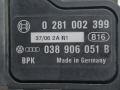 датчик абсолютного давления Skoda Fabia 1 поколение [рестайлинг] 2006, 1.4 л., TDi, BNV, дизель, 5МКПП, чёрная, универсал, передний привод, 0281002399, 038906051B - фото №2