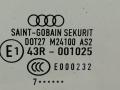 стекло двери передней левой Audi A4 B8/8K [рестайлинг] 2011, 2.0 л., FSI, бензин, АКПП, чёрный, седан, полный привод, 8K0845201C - фото №2