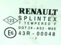 стекло двери передней правой Renault Scenic 1 поколение 1997, 43R-00048 - фото №2