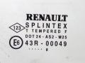 стекло кузовное боковое левое Renault Megane 1 поколение 1998, 43R-00049 - фото №2