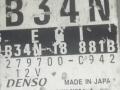 блок управления двигателем Mazda Demio DW 1998, 1.5 л., i, бензин, B34N18881B, 279700-C942 - фото №2