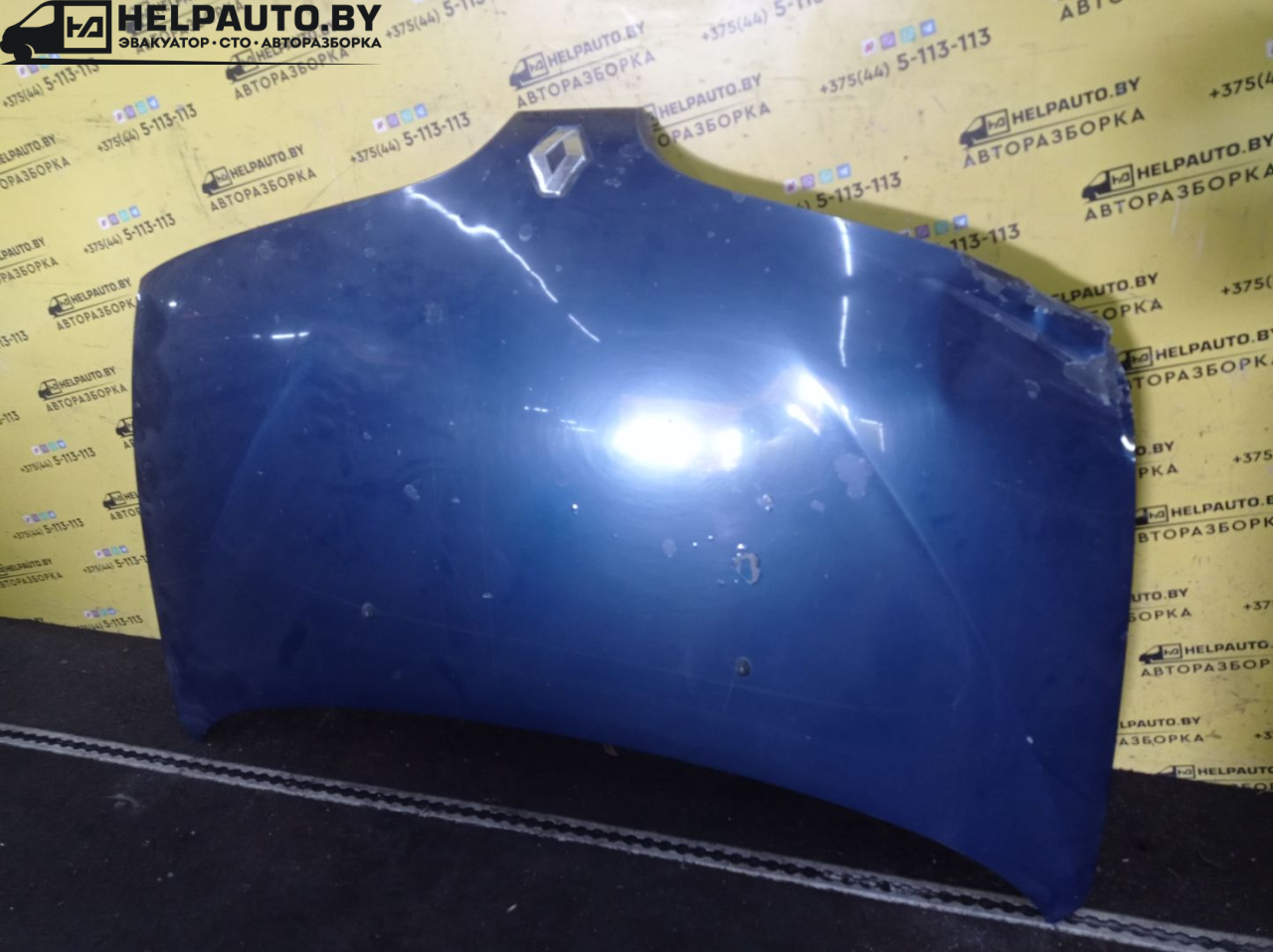 капот Renault Scenic 1 поколение 1997, 1.6 л., K7M 702, бензин, МКПП, синий, минивэн, передний привод - фото №1