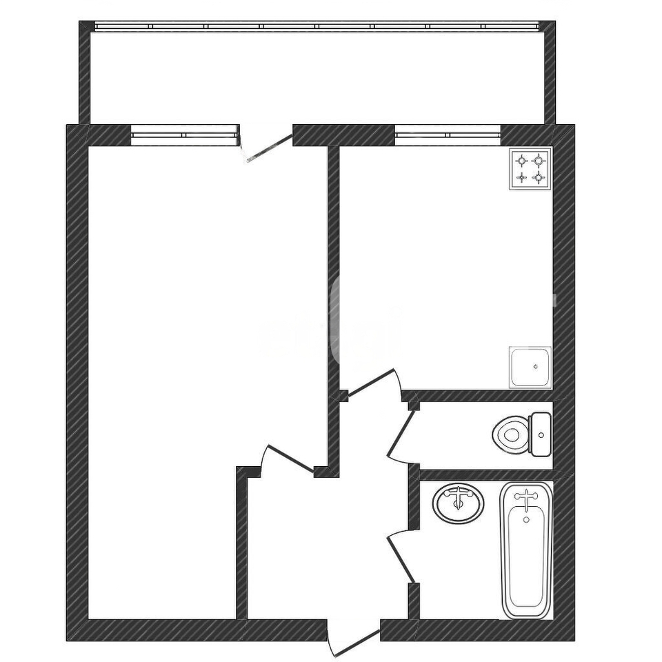 г Кострома, ул Красная Байдарка, д 3 1-комнатная квартира, 33.6 м²