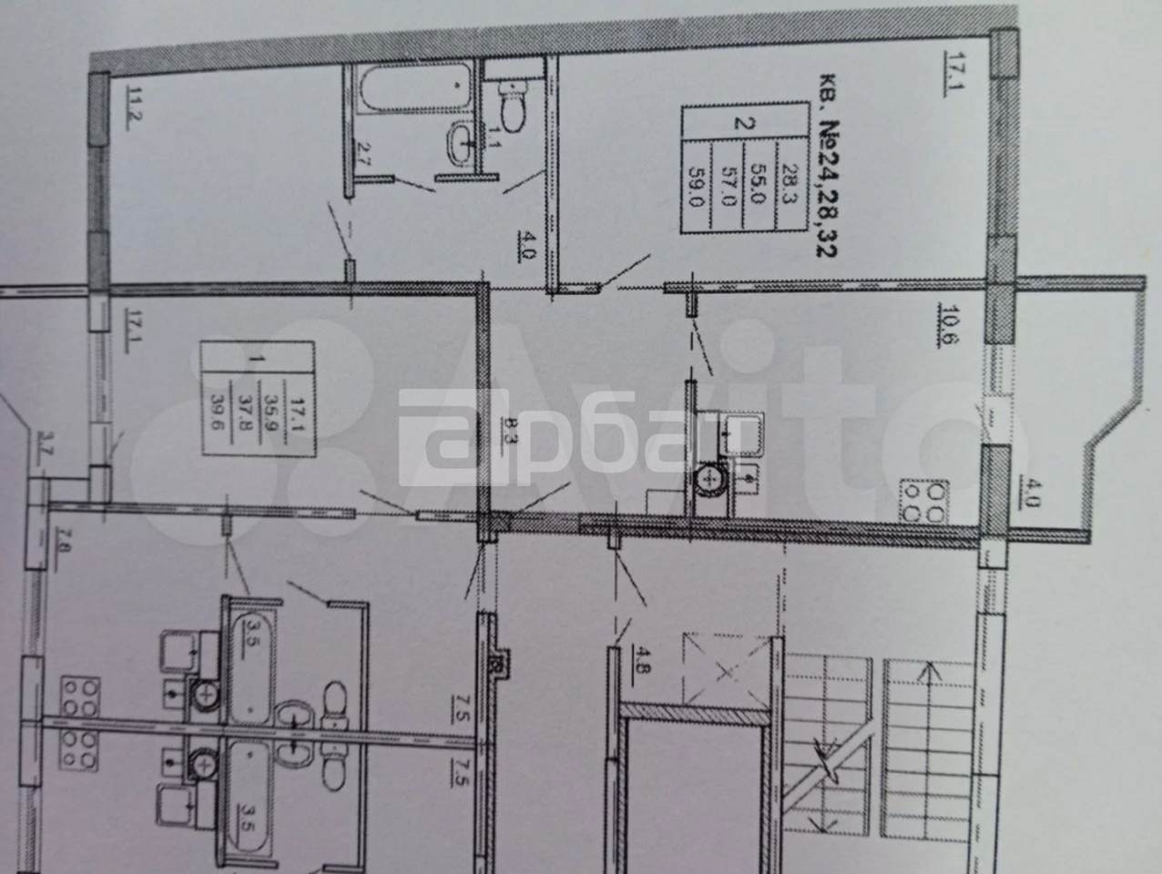 2-к. квартира, 59 м², 1/3 эт.