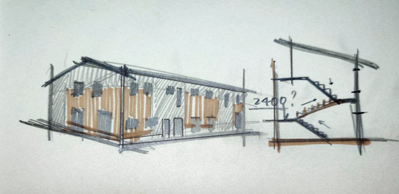 Service Garage with Auxiliary and Administrative Premises — Concept