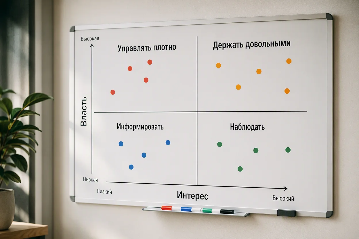 Аналитическая матрица отношений — сетка власть-интерес для картирования связей
