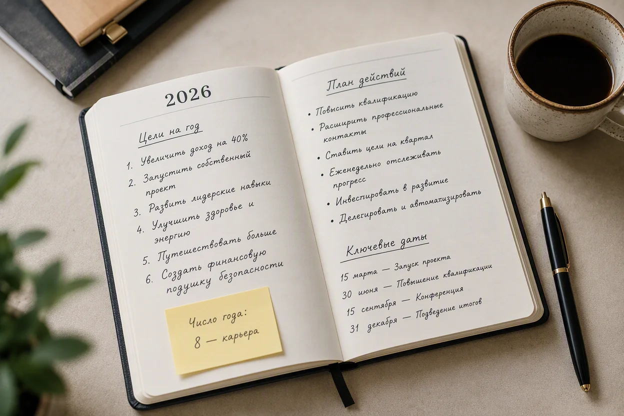 Нумерология на 2026 год по дате рождения — планирование целей по значению личного числа года