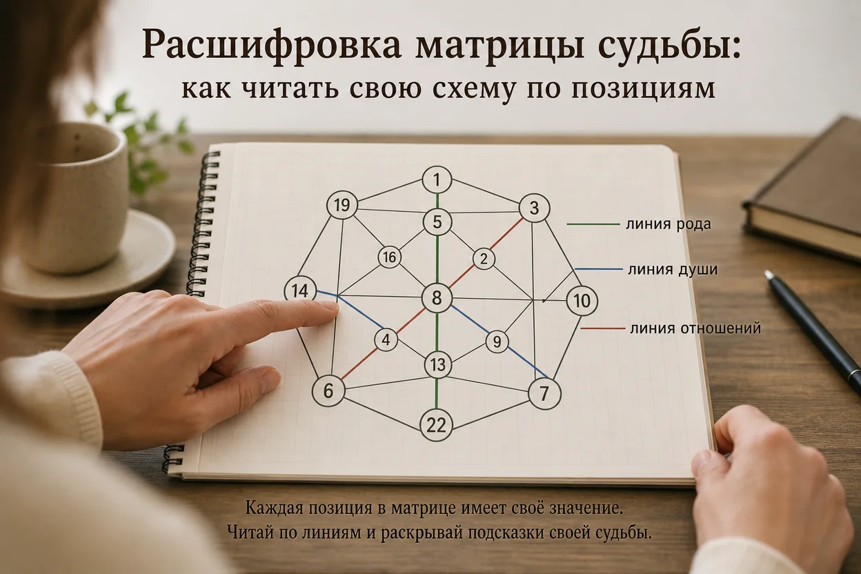 Расшифровка матрицы судьбы: чтение линии предназначения по диагонали схемы