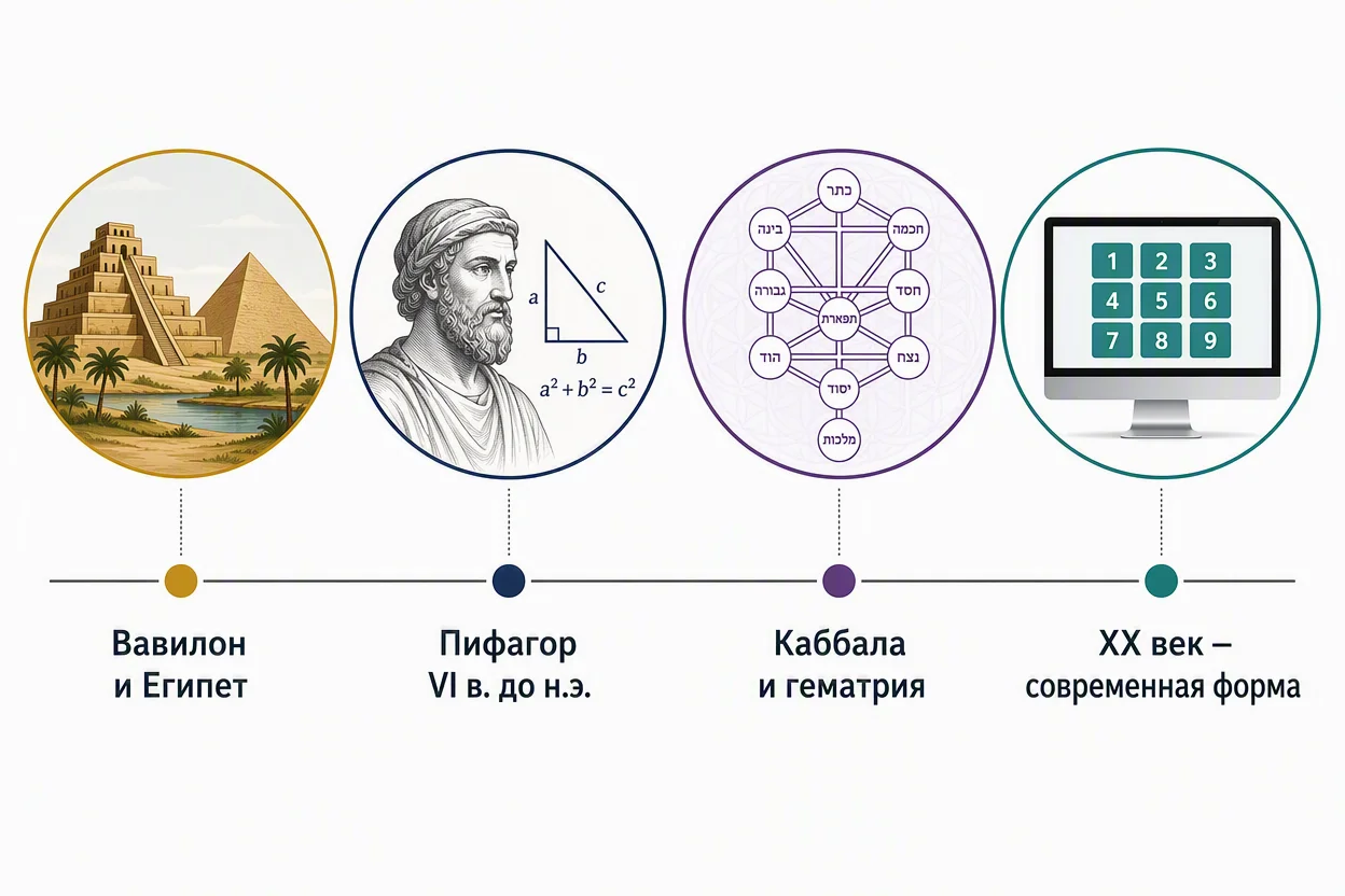 Эволюция значение чисел в нумерологии от Вавилона до наших дней на временной шкале