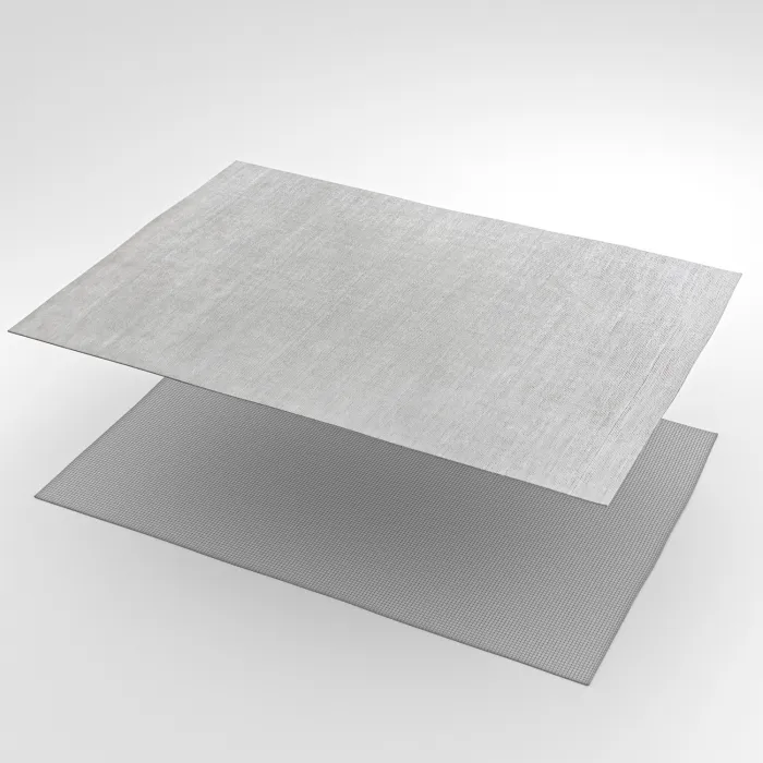 Индийский ковер из шерсти и арт-шёлка MURUGAN  PLAIN-PLAT-BD12/D001 - 3D модель
