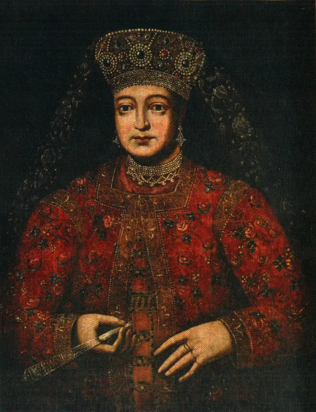 Школа Оружейной палаты. Портрет царицы Марфы Апраксиной (1681-1682, ГРМ)