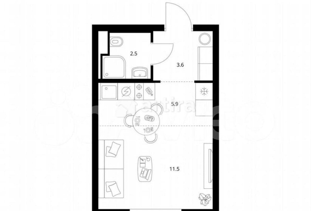 Студия, 23.5 м2, 16/27 эт. Москва - изображение 1