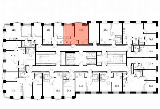 1-комн. квартира, 36.6 м2, 12/32 эт. Москва
