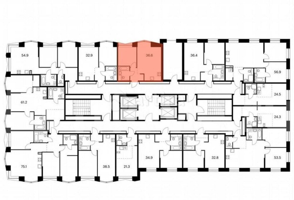 1-комн. квартира, 36.6 м2, 12/32 эт. Москва - изображение 3
