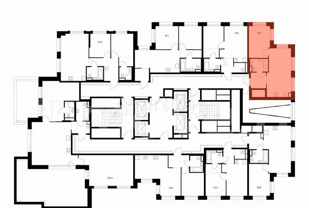1-комн. квартира, 38.7 м2, 25/29 эт. Москва - изображение 3
