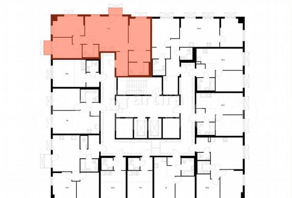 3-комн. квартира, 78.3 м2, 5/17 эт. Москва - изображение 3