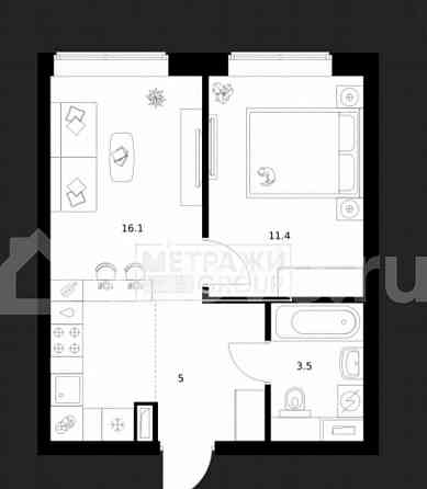 1-комн. квартира, 36 м2, 50/50 эт. Москва