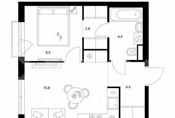 1-комн. квартира, 36.2 м2, 5/16 эт. Москва