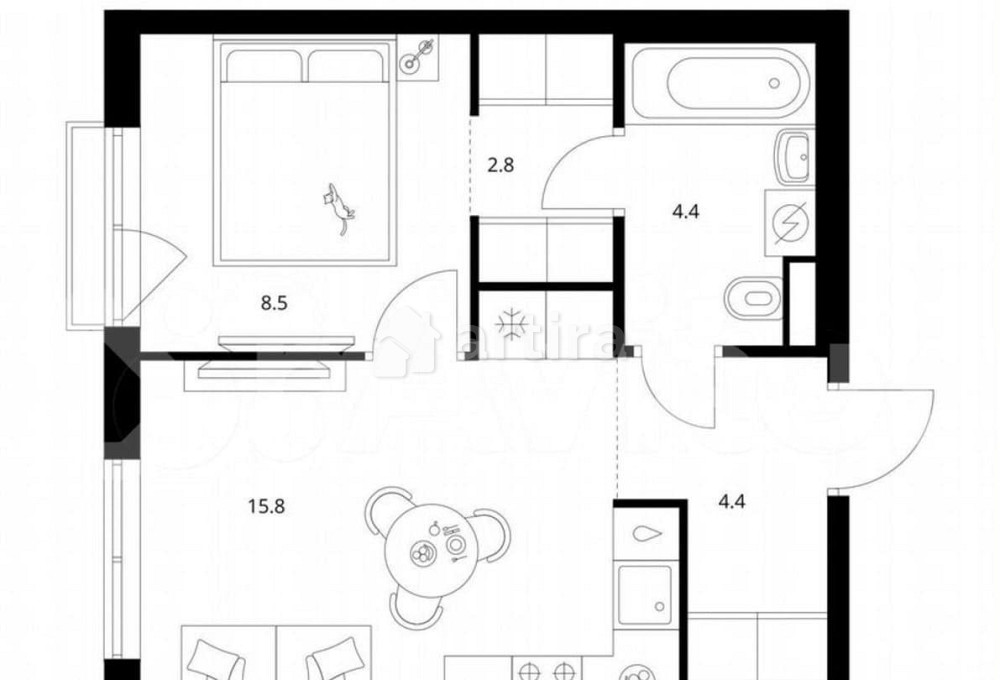 1-комн. квартира, 36.2 м2, 5/16 эт. Москва - изображение 1
