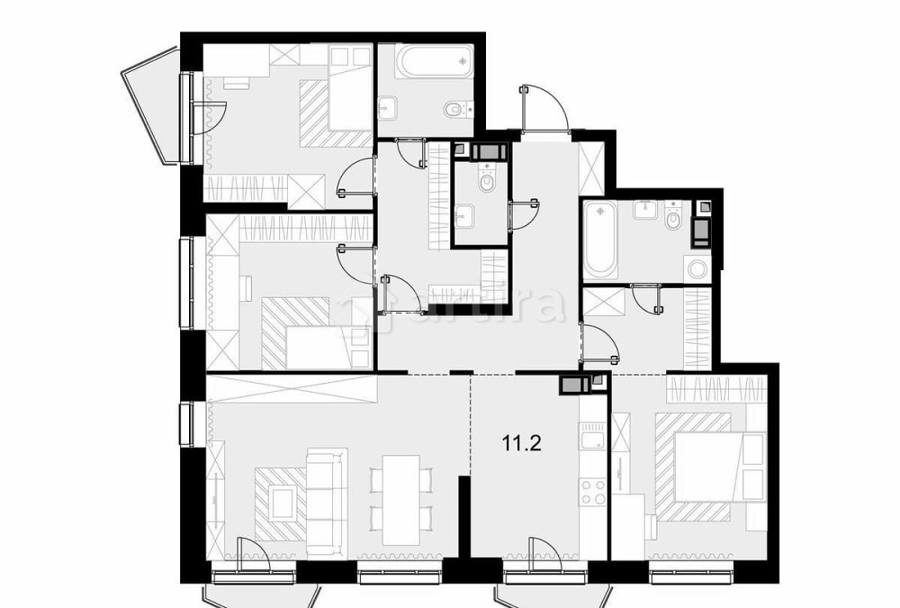 4-комн. квартира, 107.2 м2, 17/28 эт. Москва - изображение 1