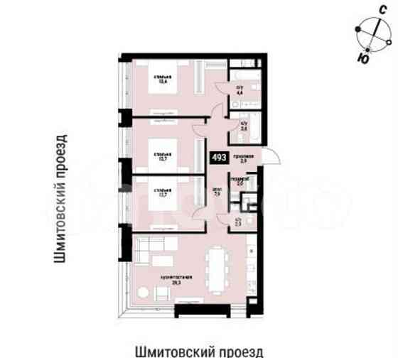 3-комн. квартира, 97.9 м2, 16/36 эт. Москва