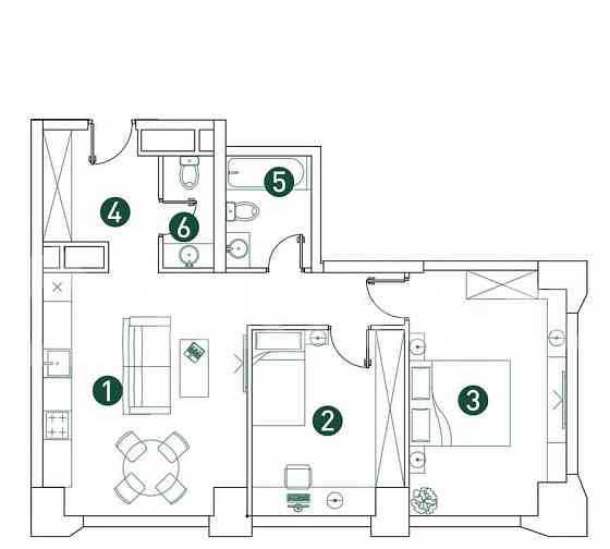 3-комн. квартира, 65.8 м2, 16/29 эт. Москва