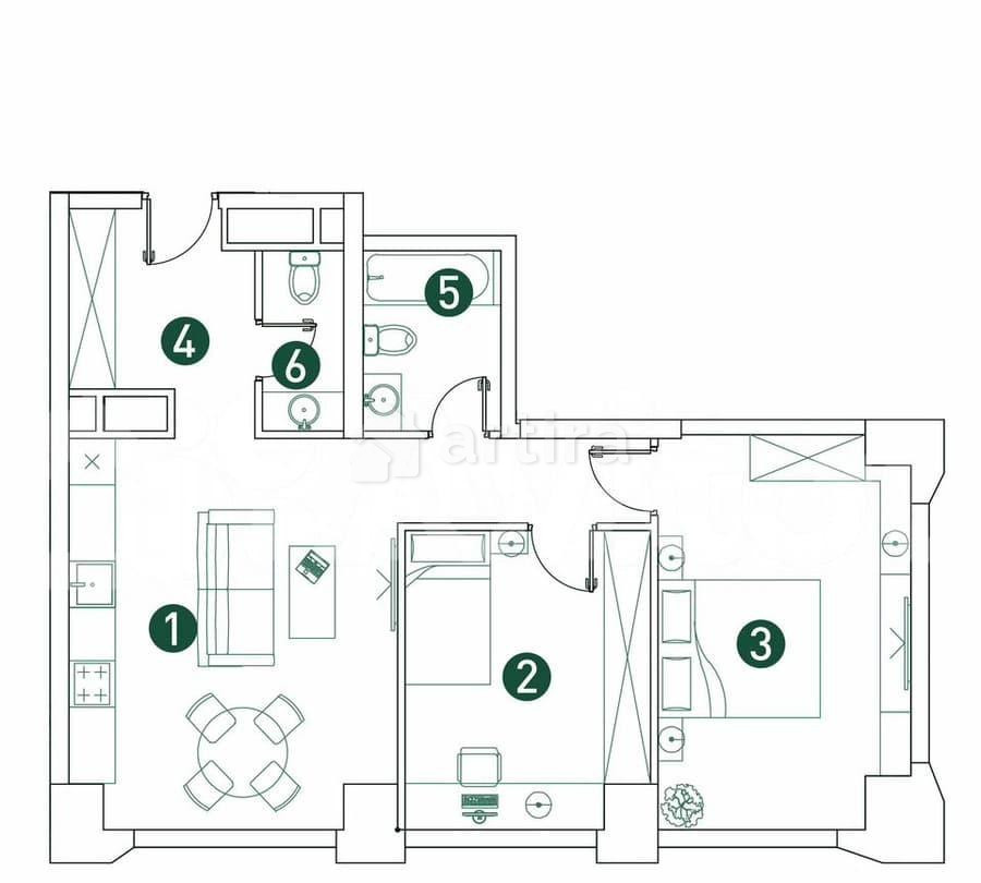 3-комн. квартира, 65.8 м2, 16/29 эт. Москва - изображение 2