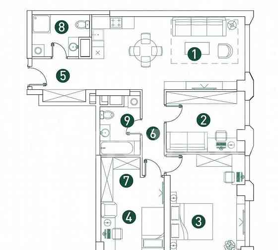 4-комн. квартира, 91.8 м2, 14/32 эт. Москва