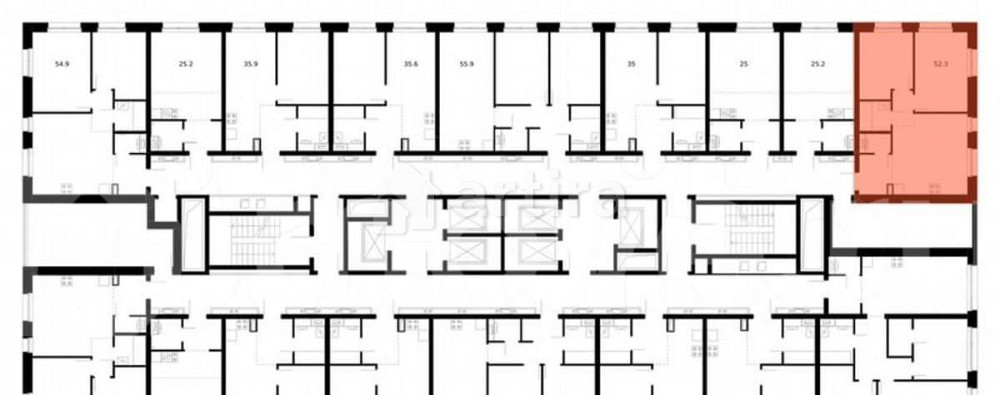2-комн. квартира, 52.3 м2, 27/53 эт. Москва - изображение 2