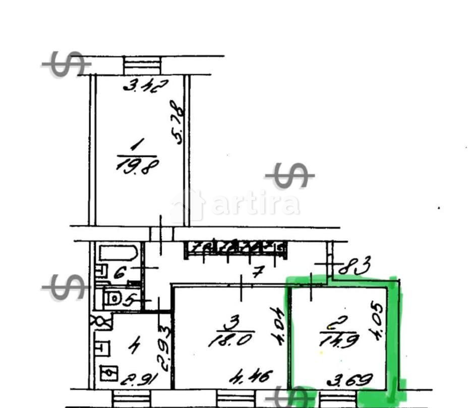 Комната, 15 м2, 2/8 эт. Москва - изображение 5