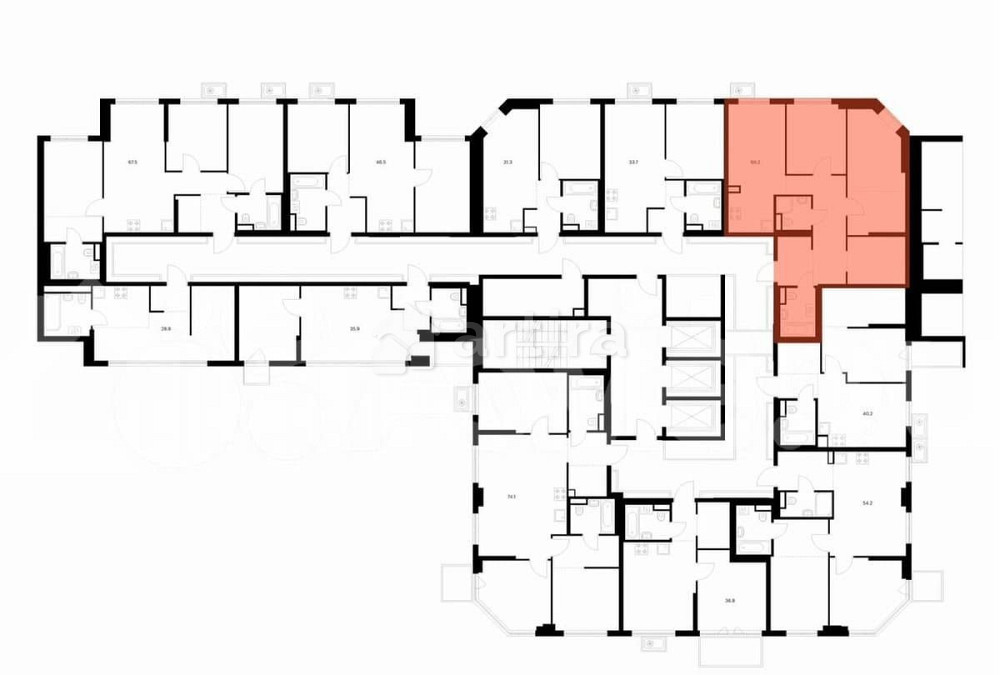 2-комн. квартира, 66.2 м2, 4/23 эт. Москва - изображение 3
