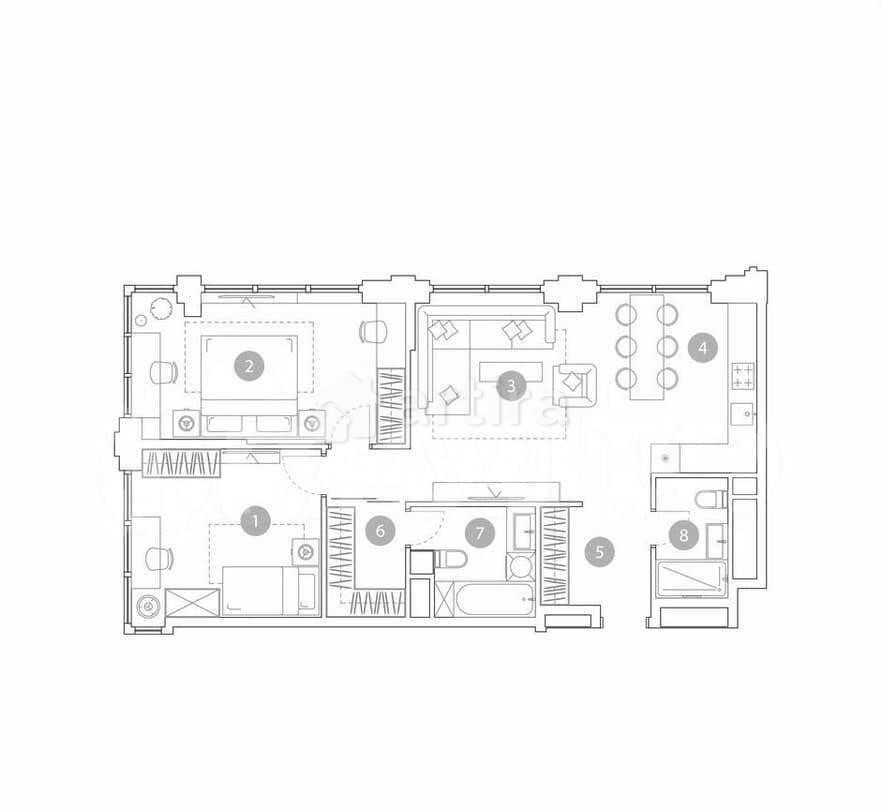 3-комн. квартира, 80.8 м2, 8/19 эт. Москва - изображение 2