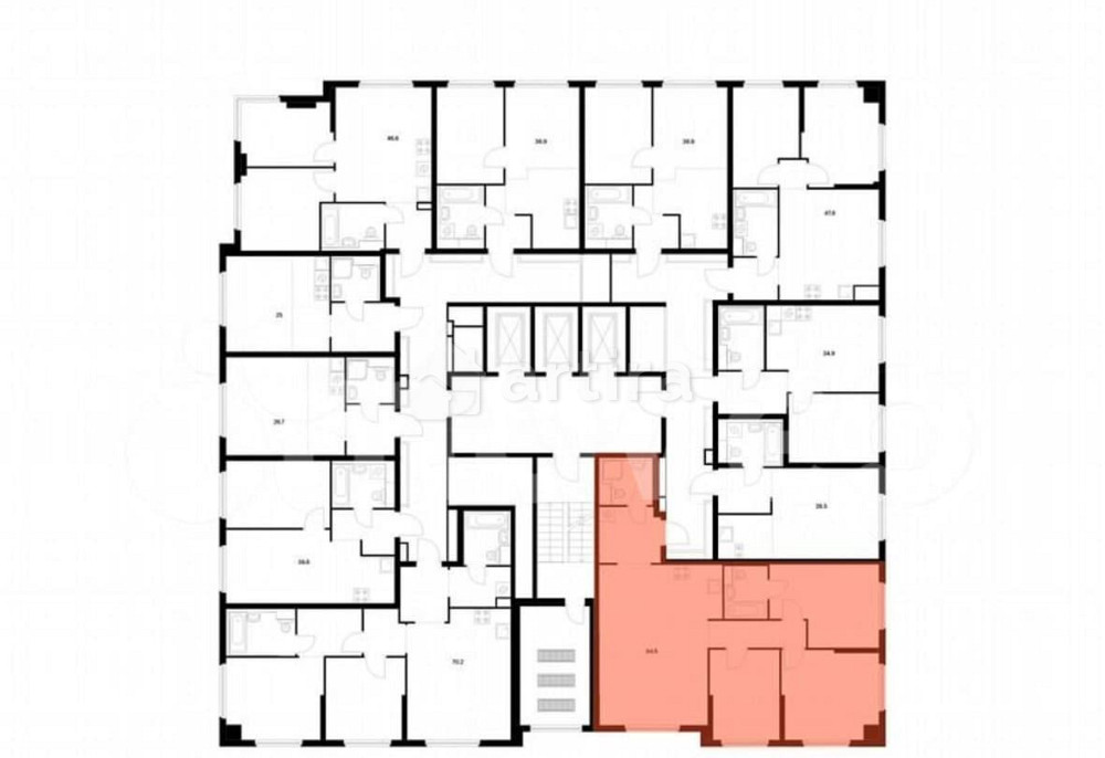 3-комн. квартира, 84.6 м2, 2/12 эт. Москва - изображение 3