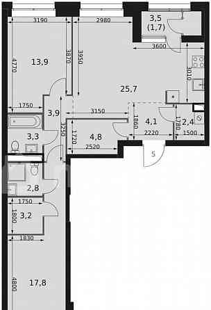 3-комн. квартира, 83.6 м2, 20/44 эт. Москва