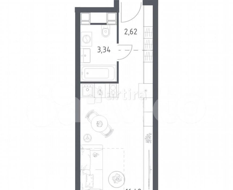 Студия, 22.4 м2, 18/28 эт. Москва - изображение 1