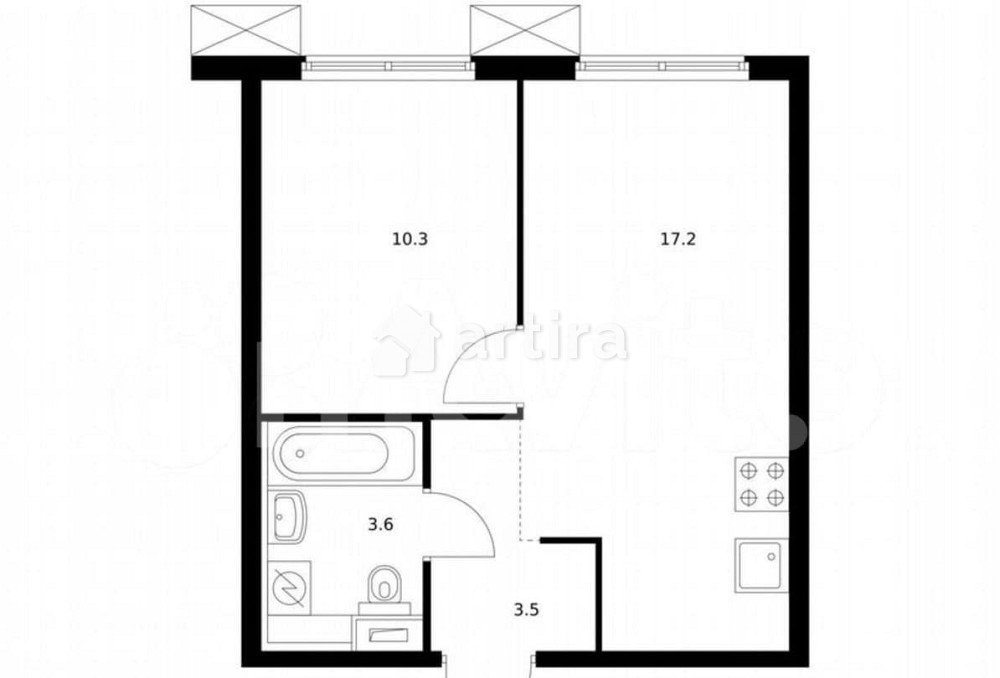 1-комн. квартира, 34.6 м2, 8/32 эт. Москва - изображение 1