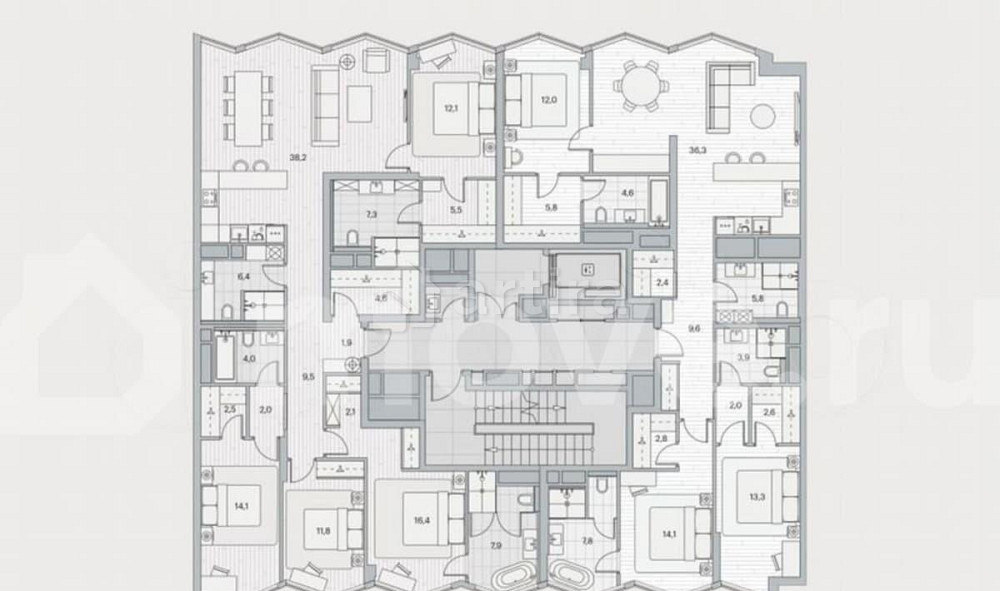 4-комн. пентхаус, 145.5 м2, 10/11 эт. Москва - изображение 3