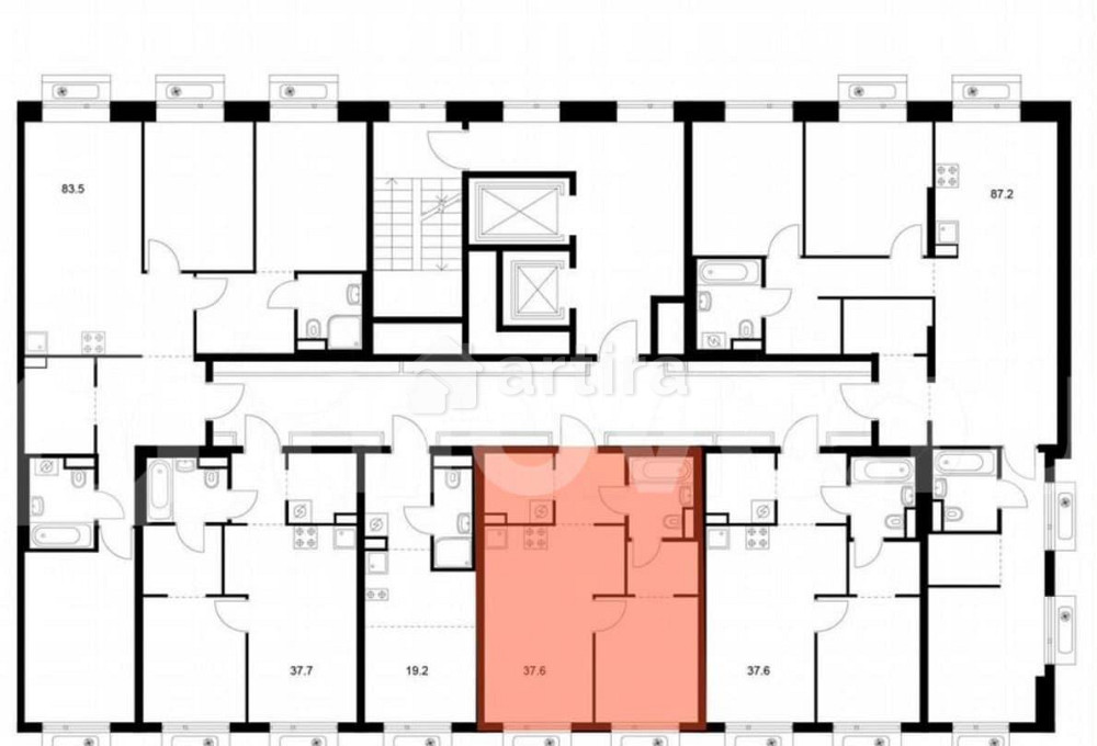 1-комн. квартира, 37.6 м2, 2/19 эт. Москва - изображение 2