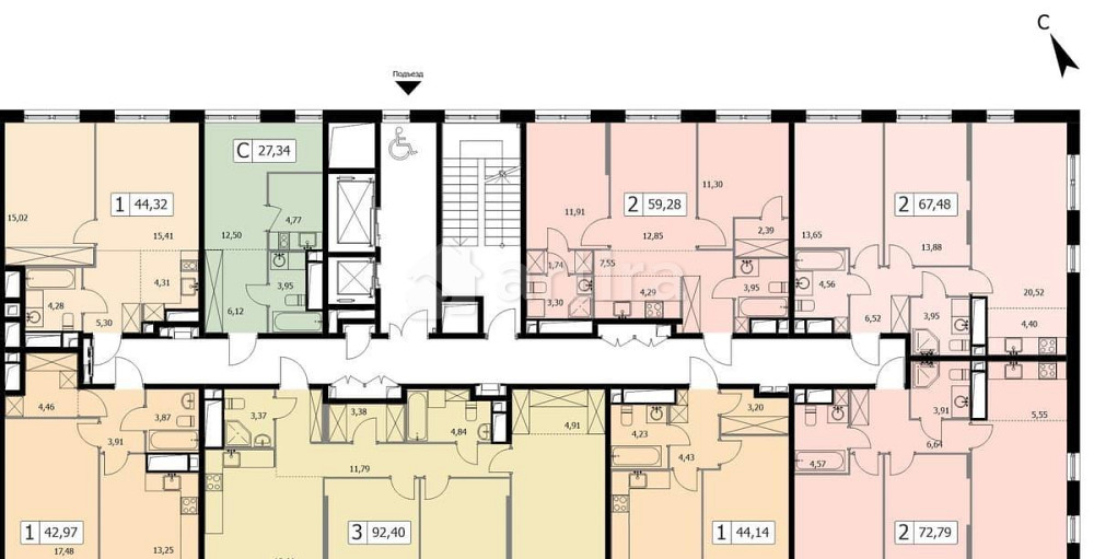 2-комн. квартира, 73.5 м2, 9/19 эт. Москва - изображение 11