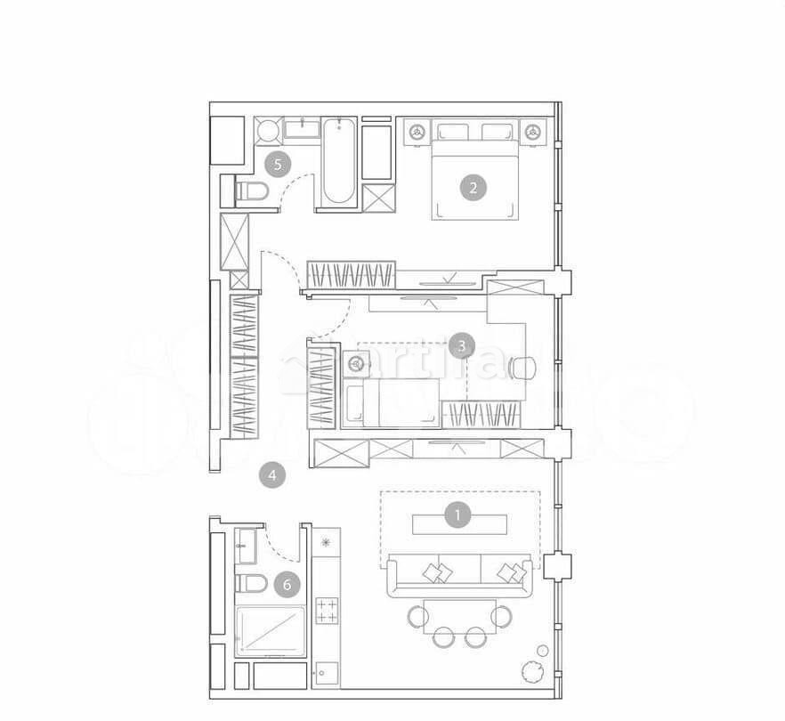 3-комн. квартира, 74.9 м2, 17/19 эт. Москва - изображение 2