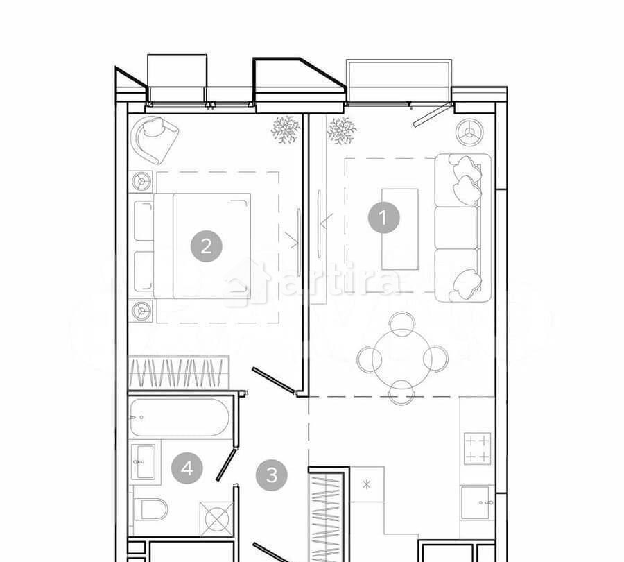 2-комн. квартира, 45.7 м2, 6/21 эт. Москва - изображение 2