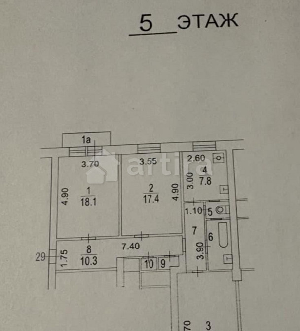 Комната, 17.4 м2, 5/5 эт. Москва - изображение 7