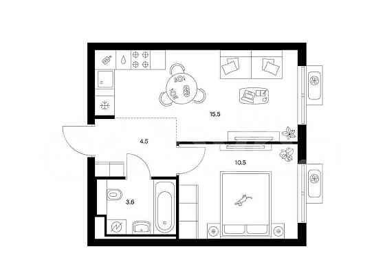 1-комн. квартира, 34.1 м2, 14/27 эт. Москва